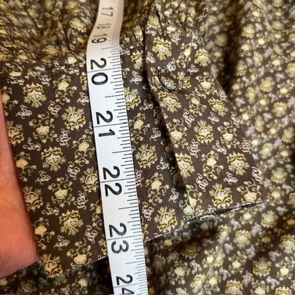 Rebecca Taylor Feather Fleur Ruched Smocked Mock Neck Cotton Blouse Size 10 - Picture 13 of 14